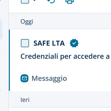 immagine step 1 email con le credenziali